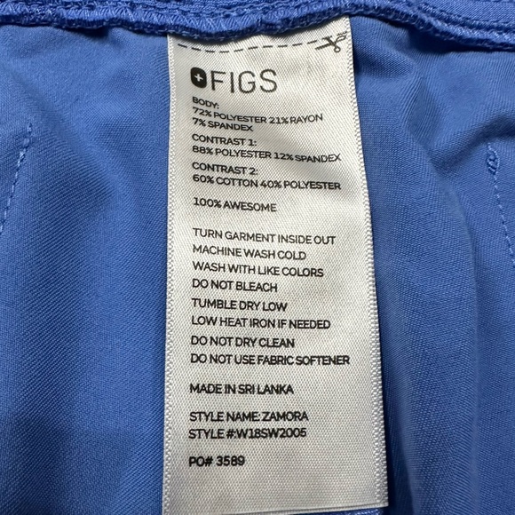 Figs Blue Zamora Jogger Scrub Pants Size Large - Picture 4 of 5